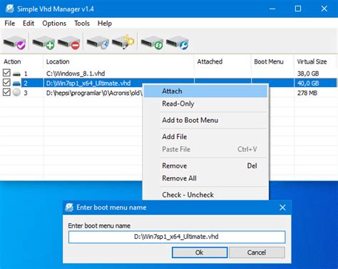 Sordum Simple VHD Manager